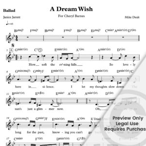 "A Dream Wish" for Cheryl Barnes - Mike Deak / Janice Jarrett