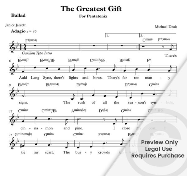 "The Greatest Gift" for Penatonix - Michael Deak / Janice Jarrett