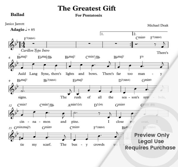 "The Greatest Gift" for Penatonix - Michael Deak / Janice Jarrett
