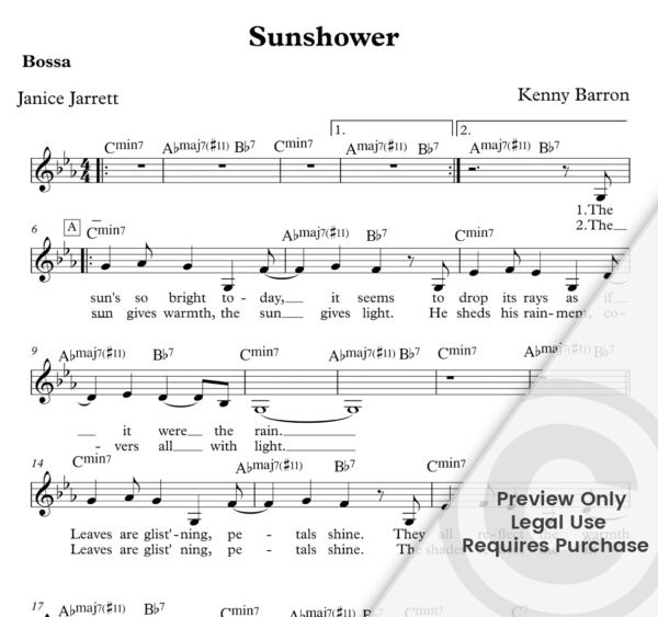 "Sunshower" Kenny Barron / Janice Jarrett
